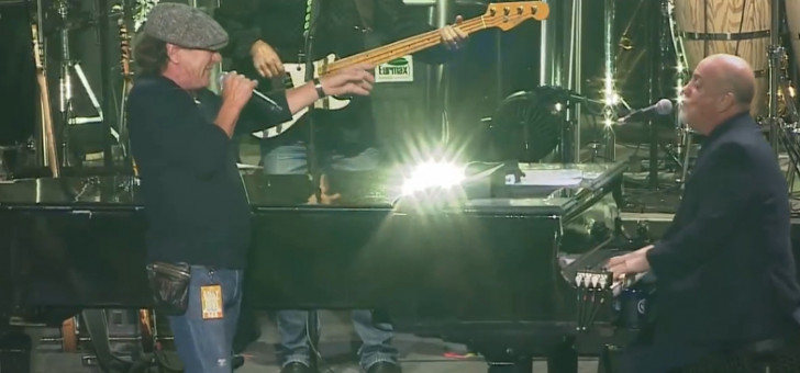 Брайан Джонсон и Билли Джоэл спели 'You Shook Me All Night Long'